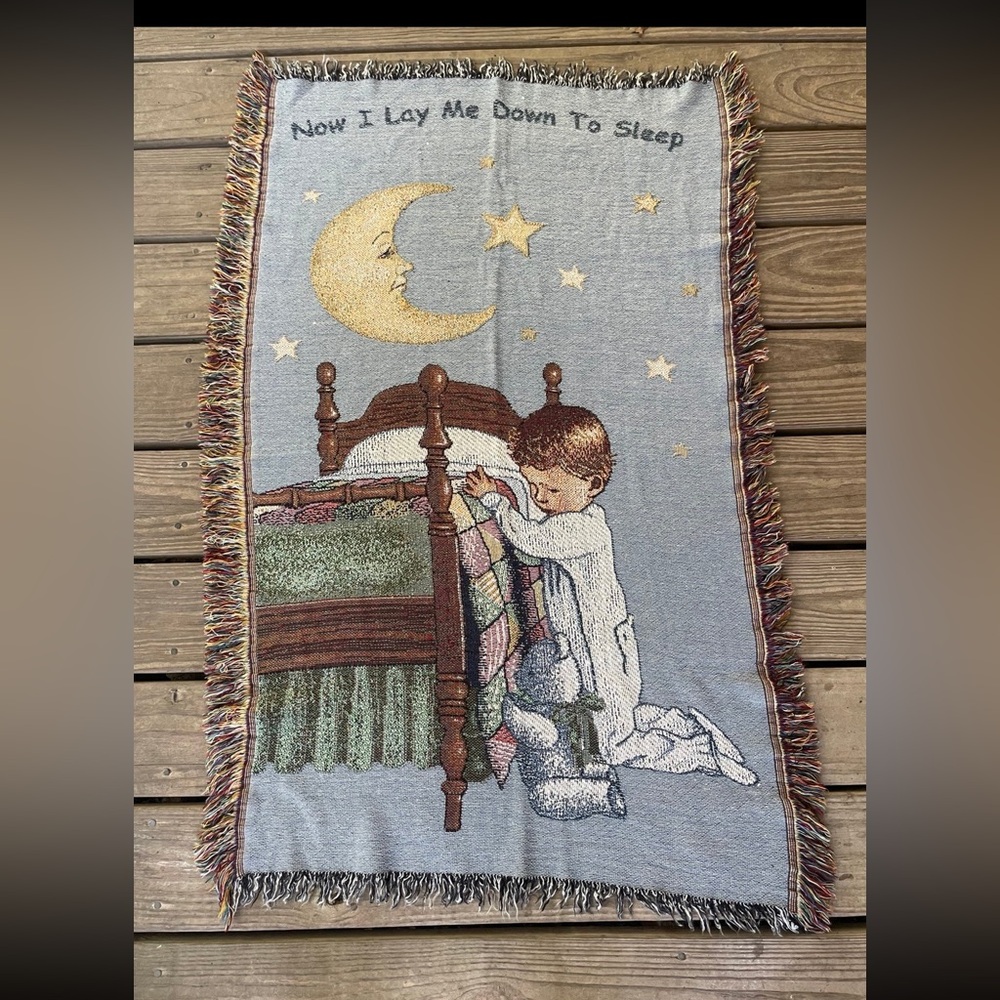 Now I lay me down to sleep Tapestry Blanket